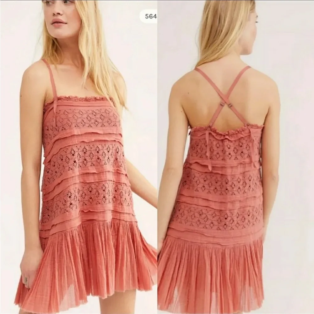 FREE PEOPLE Shailee Crochet Slip Dress (D2)